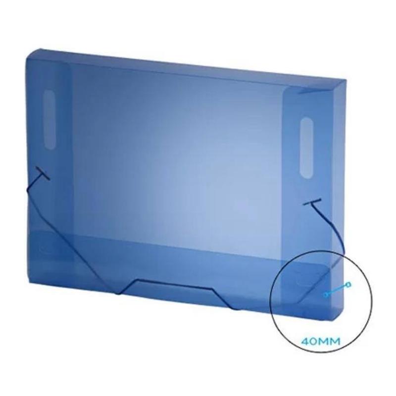 Pasta com Aba Elástico Ofício Com Dorso 40mm Polipropileno A40 Plascony