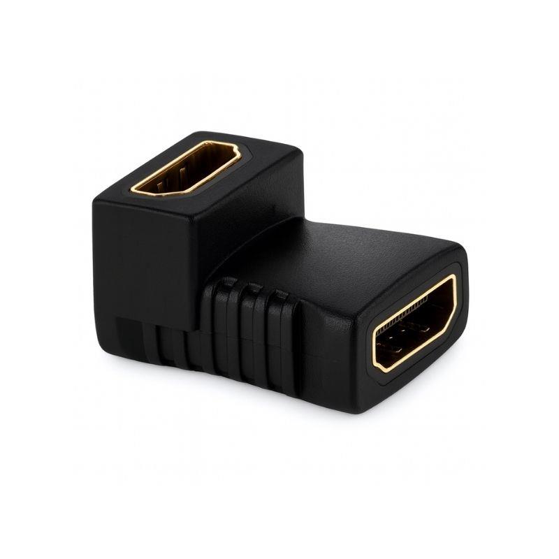 Kit 5 Adaptadores Emenda 90 Graus HDMI Fêmea para HDMI Fêmea