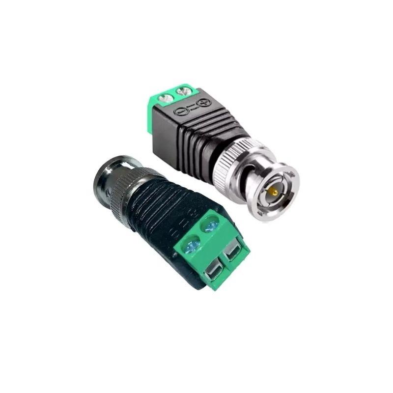 Par Conector Adaptador BNC Macho com Borne Parafuso para CFTV