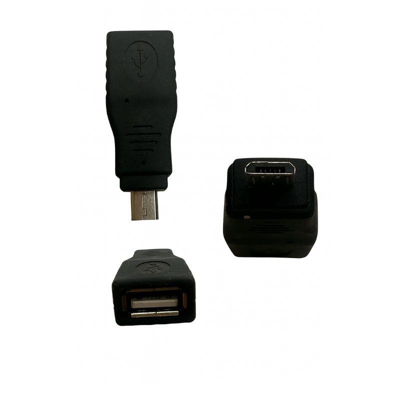 Kit 5 Adaptadores USB Fêmea para V8 Macho