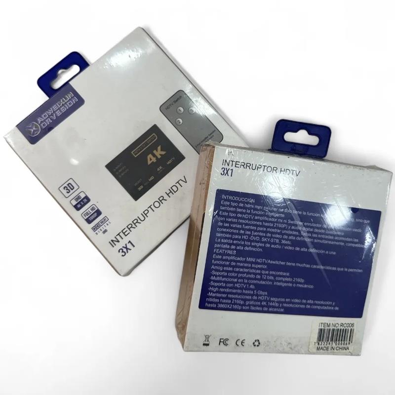 Adaptador Switch HDMI UHD 4k 3D 1x3 com Controle