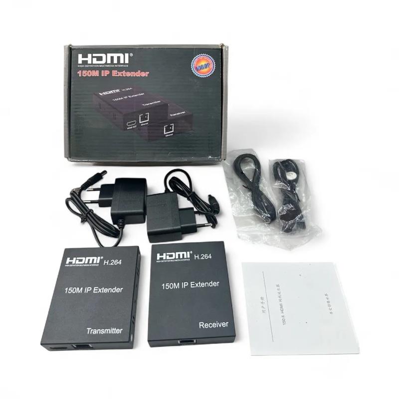 Repetidor Extensor HDMI H.264 150m IP Extender 1080P Rj45 Cat5E Cat6
