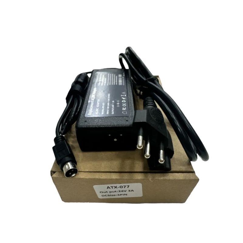 Fonte Carregador Impressora Térmica 24V 3A Conector 3 Pinos