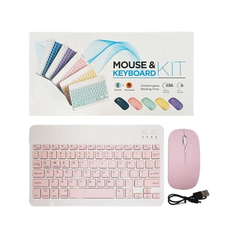 Kit Teclado e Mouse sem Fio Ultrafino, Recarregável, Compacto Colorido Sortido