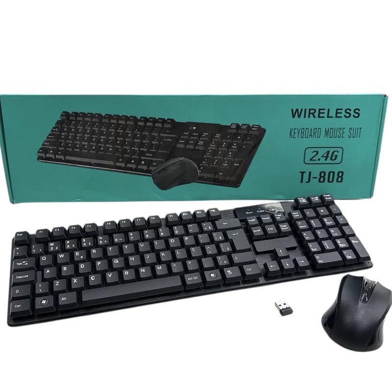 Kit Teclado, Mouse e Conector Bluetooth Sem Fio Speedex TJ808 2.4G Preto