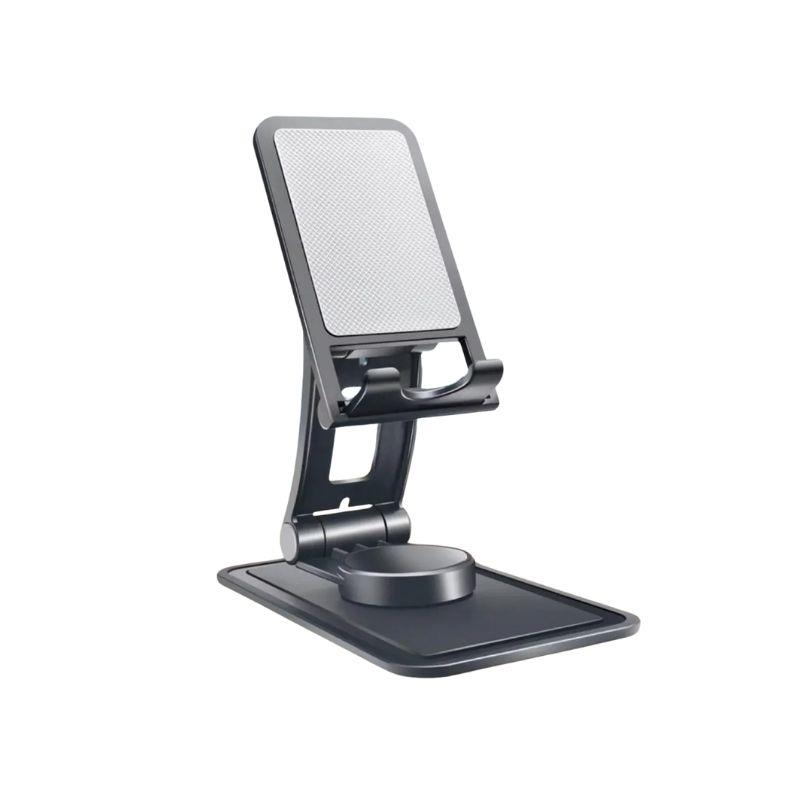 Suporte de Mesa Dobrável para Celular e Tablet Articulado Giratório 360° Preto