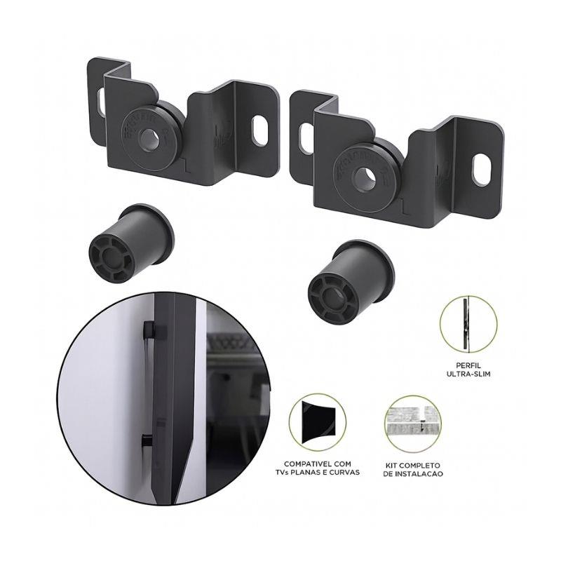 Suporte para Televisão Fixo Universal Compatível com Telas de 13" a 70" até 60kg Preto