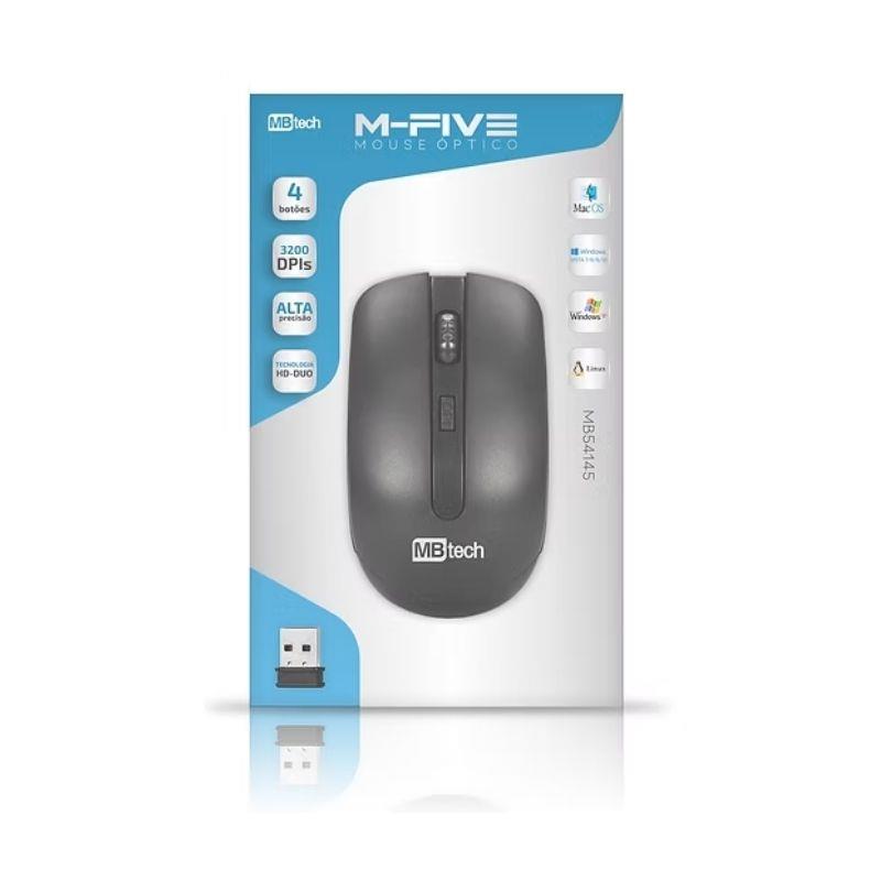 Mouse Sem Fio 3200 Dpi USB 3.0 GB54145 MBTech Preto
