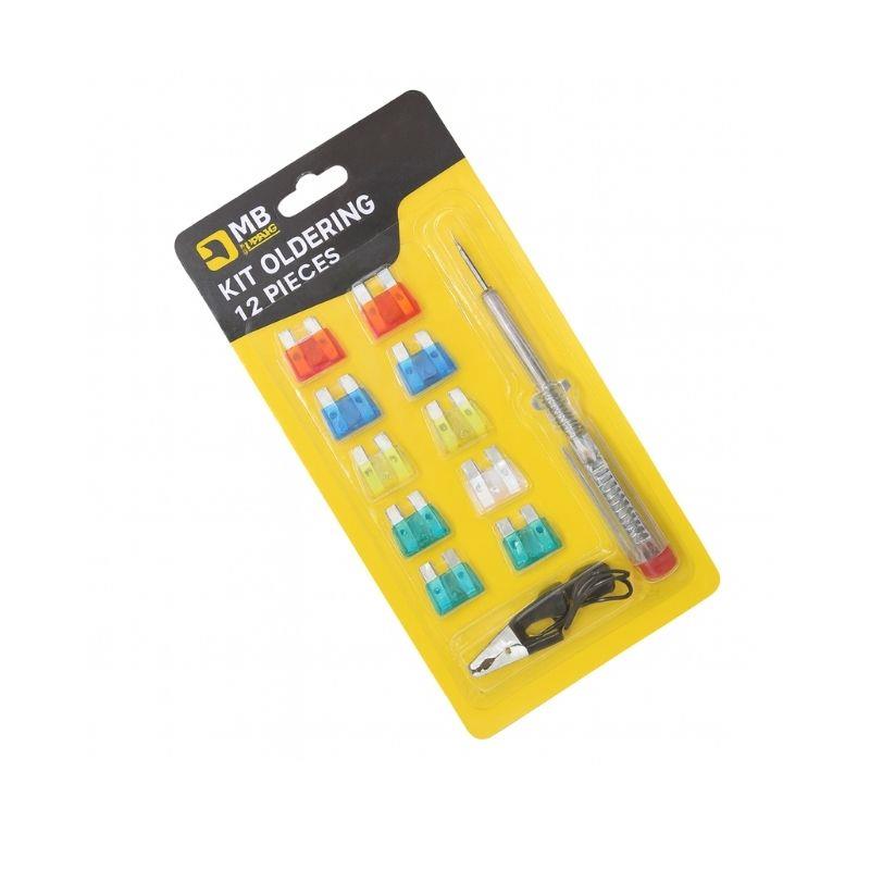 Kit Fusível Automotivo + Chave Teste + Garra Jacaré GB59052 MB Tools 12V