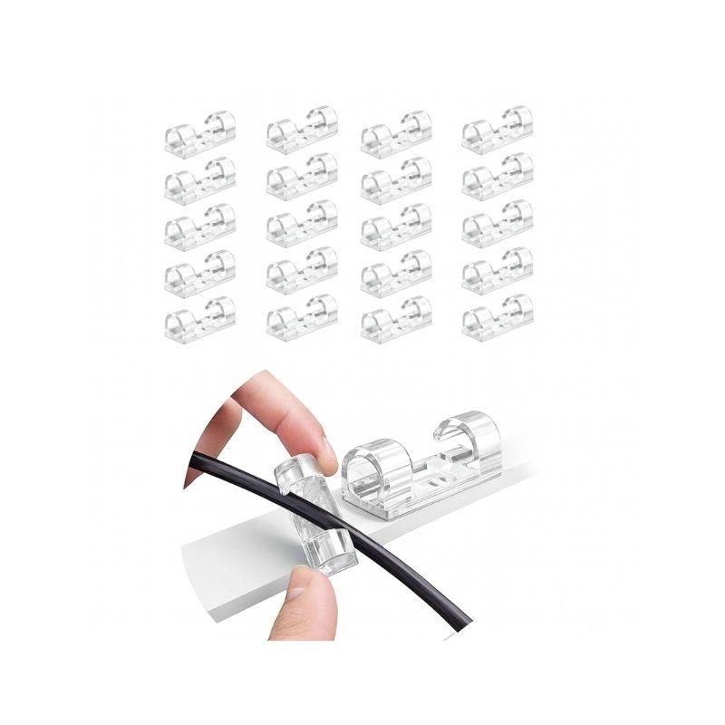 2 Cartelas Kit 20 Fixador de Fio Transparente Encaixe GB59247 MB Tools 9mm