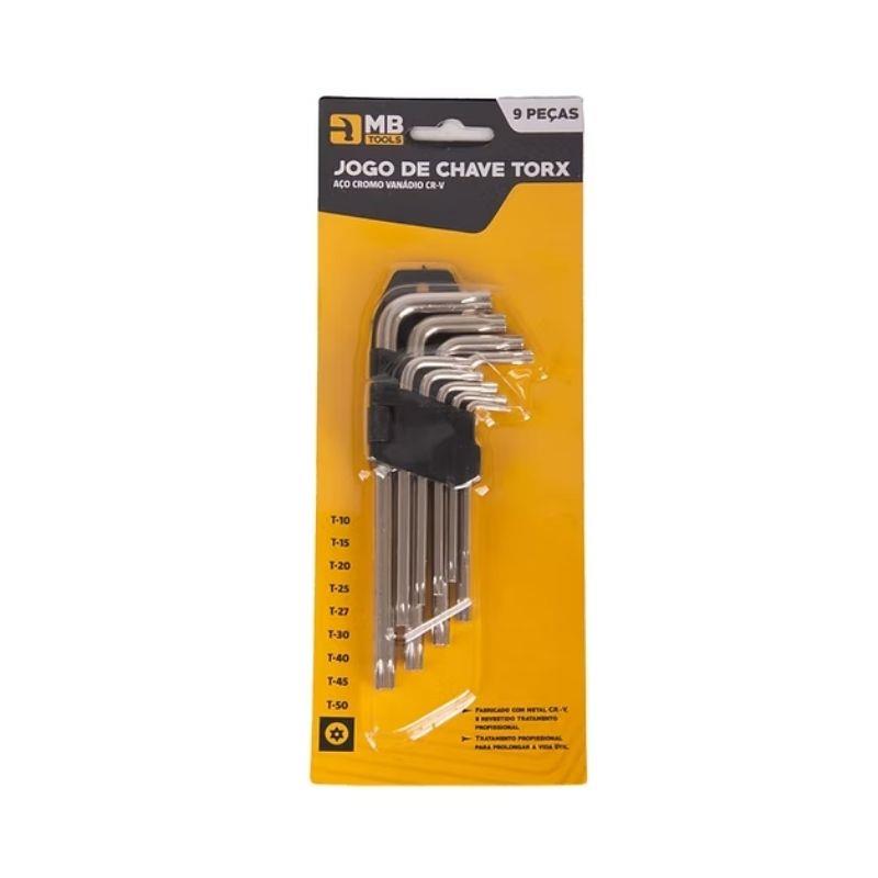 Conjunto Chave Torx Cromo Vanádio GB59140 MB Tools - 9 Peças