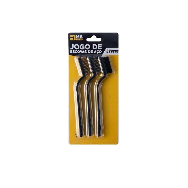 Conjunto 3 Escovas de Aço Multiuso GB59206 MB Tools - 3 Unidades