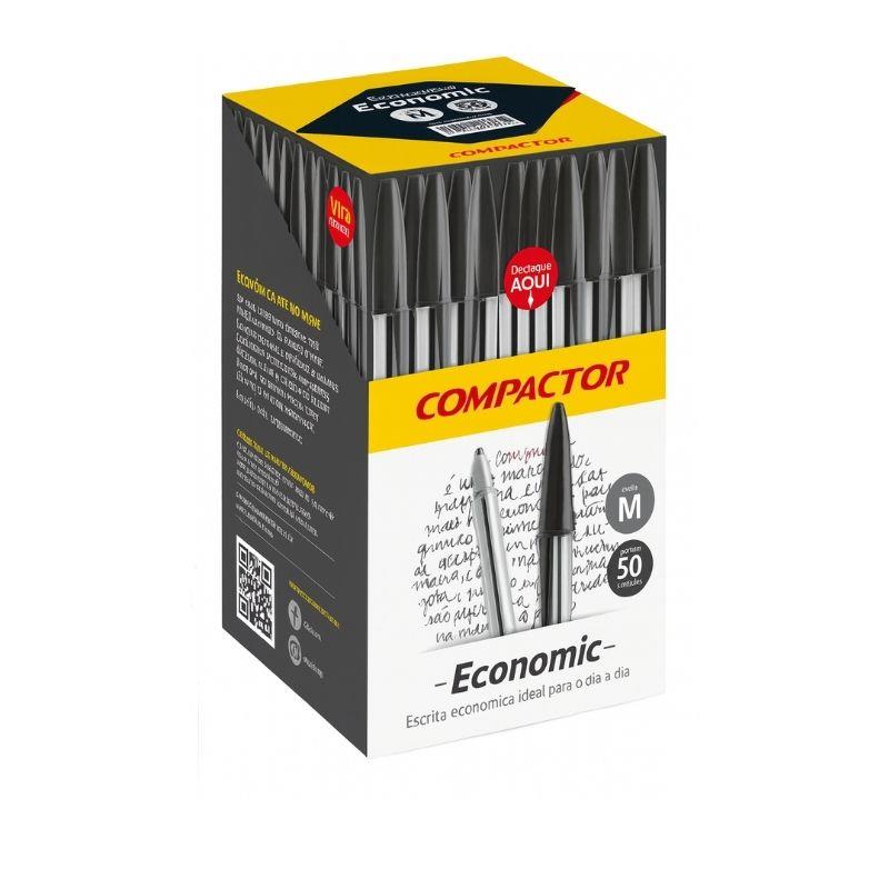 Caixa Caneta Esferográfica 1.0 Média Economic Compactor - 50 Unidades