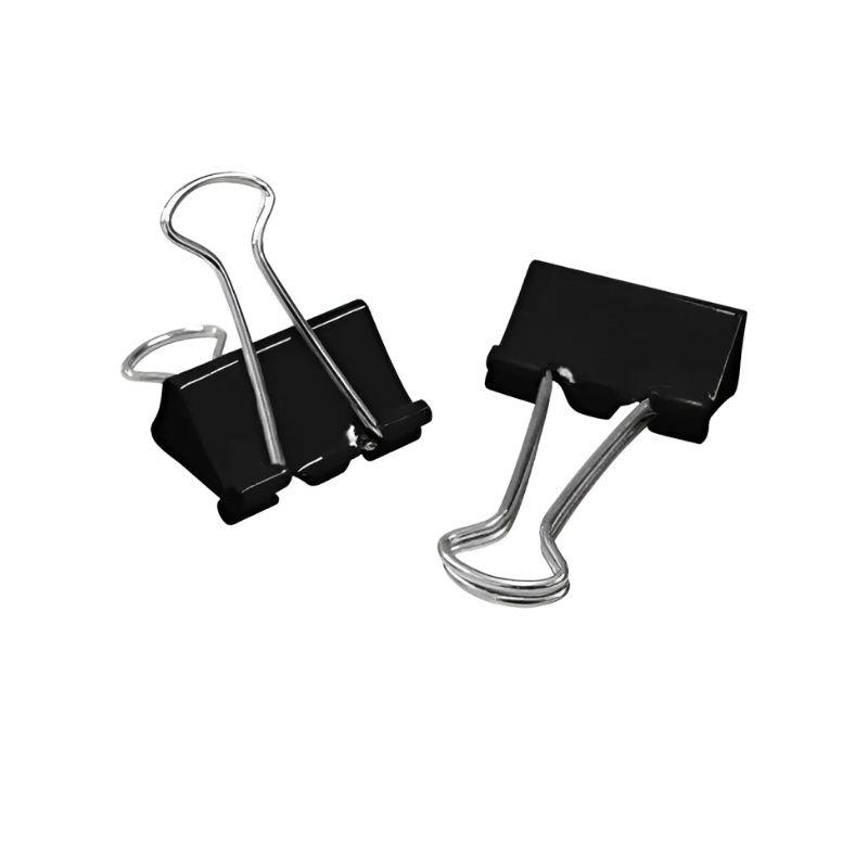 Kit 40 Clipes Prendendor de Metal Binder 19mm Preto - 40 Unidades
