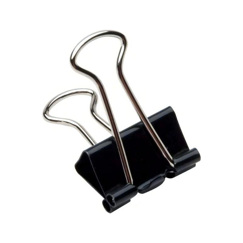 Kit 24 Clipes Prendendor de Metal Binder 32mm Preto - 24 Unidades