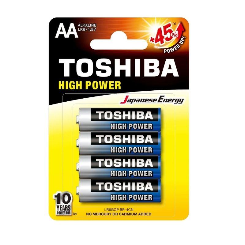 Cartela Pilha Alcalina 1.5V AA LR6GCP Toshiba - 4 Unidades