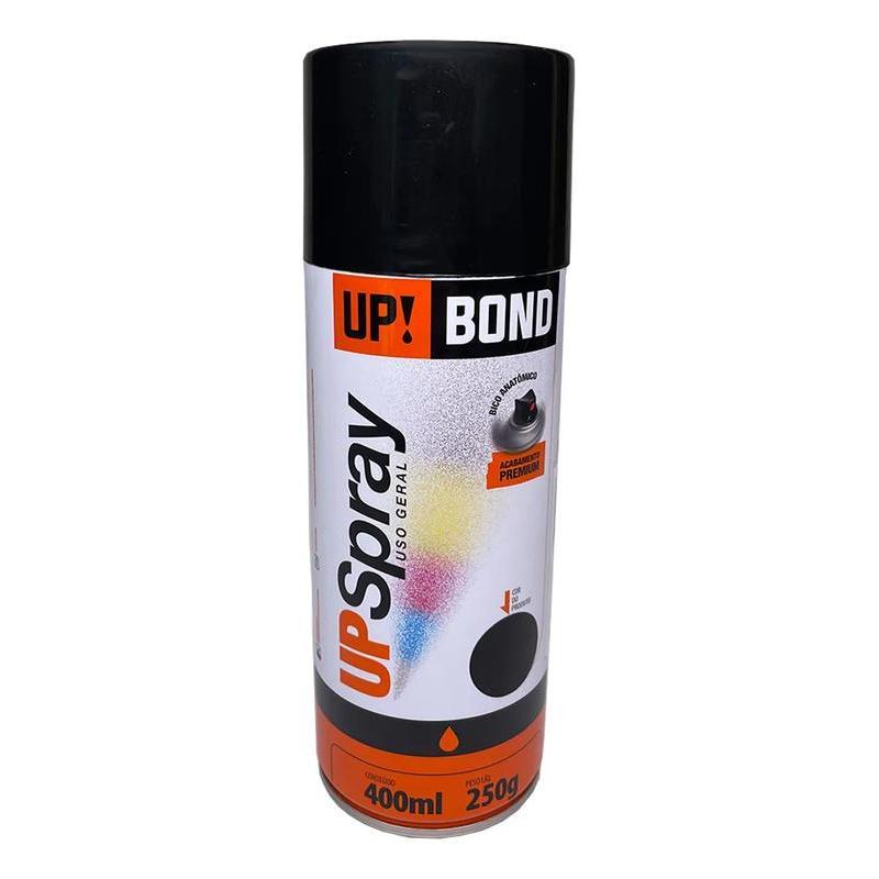 Tinta Spray para Uso Geral UP Bond 400ml - Preto Brilhante