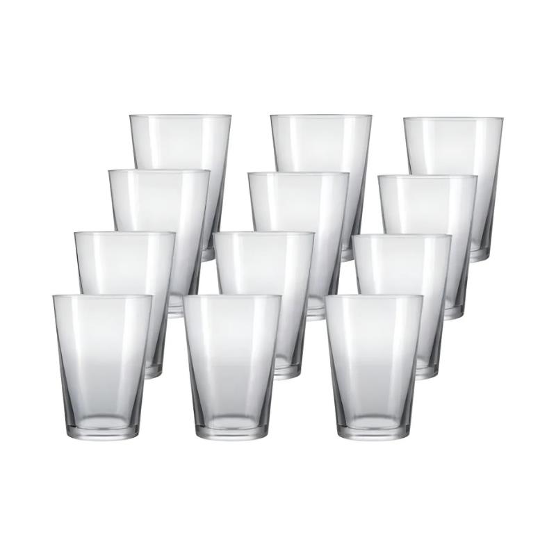 Kit 12 Copos Caldereta Classic Vidro Transparente Liso 300ml - 12 Unidades