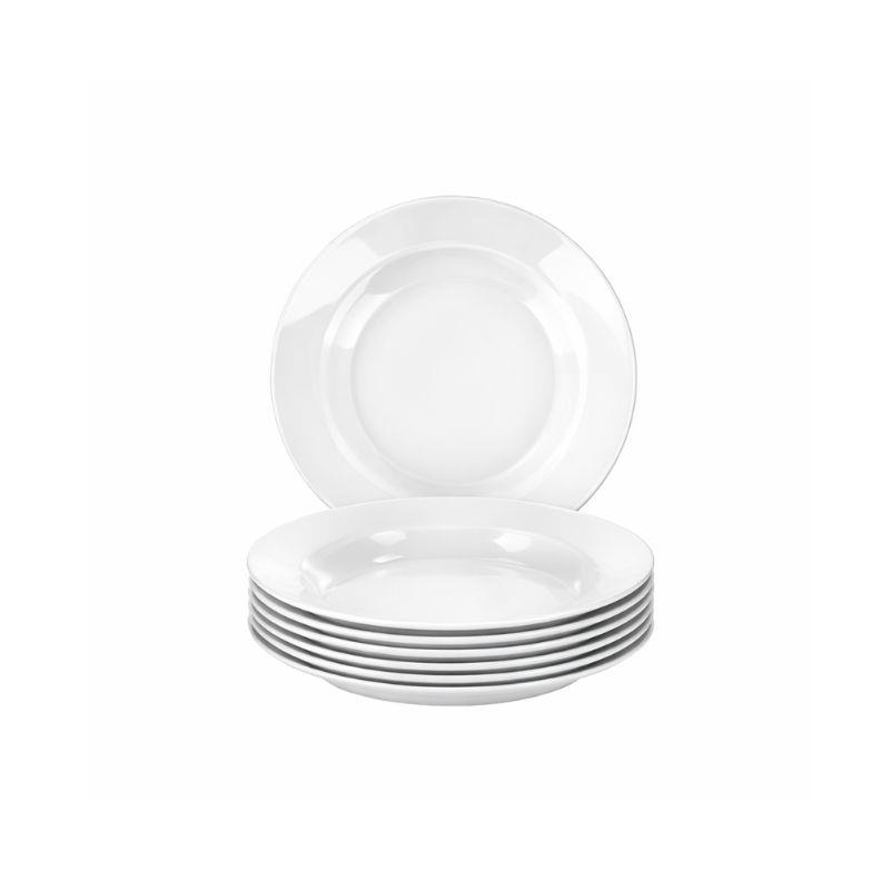 Conjunto 12 Pratos Fundo Vidro Transparente Liso - 12 Unidades