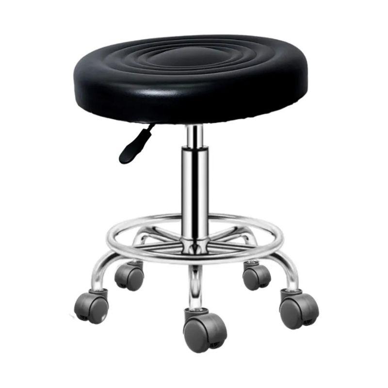 Mocho Clínica Tattoo e Estética Sem Recosto Redondo Couro Sintético Giratório Regulável