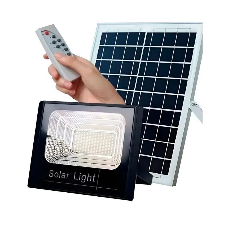 Refletor Holofote Ultra Led Solar 50W + Placa Solar ZEM