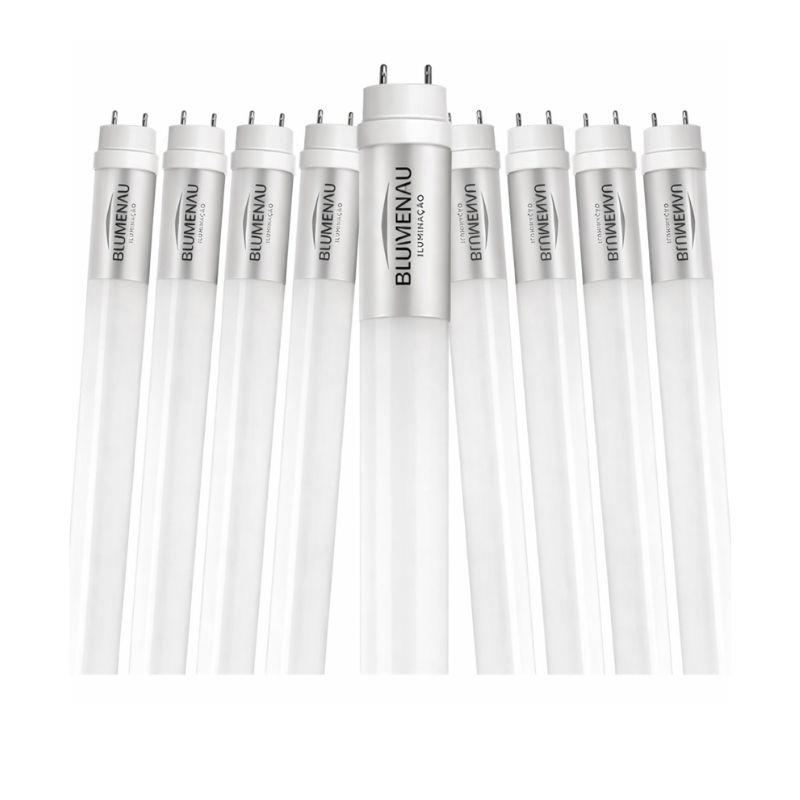 Kit 6 Lâmpadas Led Tubular 9W T8 6500k Bivolt 60cm Blumenau - Branca Fria