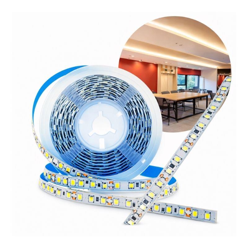Fita 120 Leds 3528 14.4W 1300lm 3000K IP20 5m Zem - Branco Quente