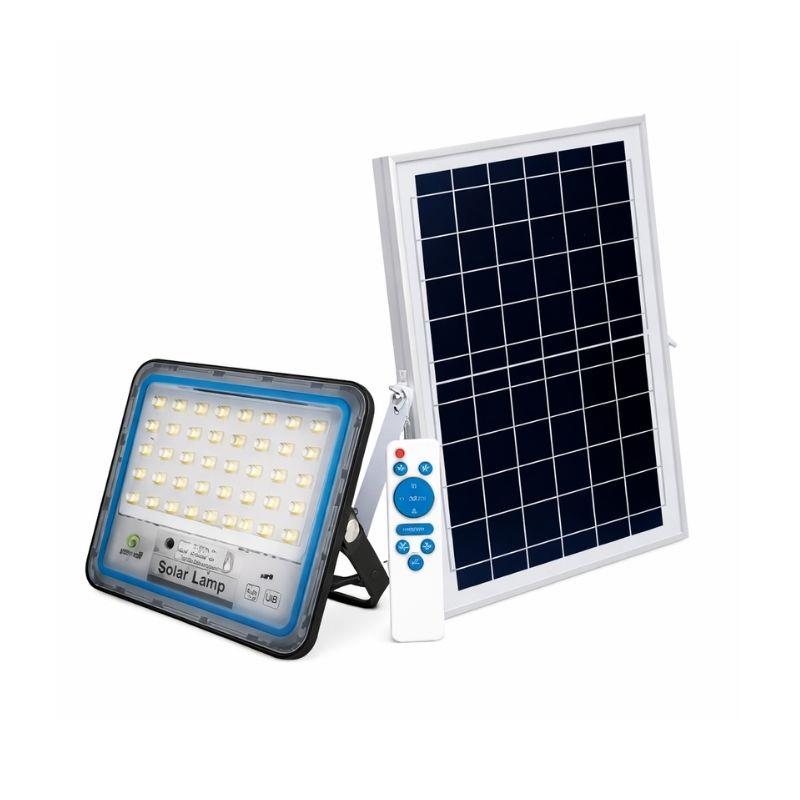 Holofote Led Refletor Solar 120W Jortan Controle Remoto - Branco Frio