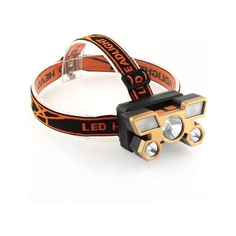 Lanterna de Cabeça Recarregável Profissional 5 Leds Zem - Branco Frio