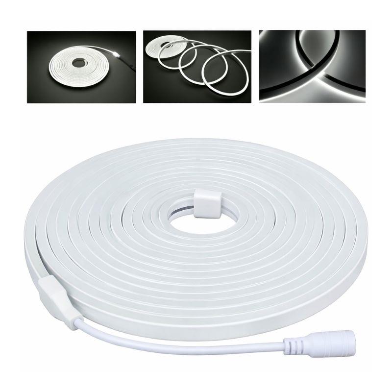 Mangueira Led Neon Flex Impermeável 12V Bivolt 5m Zem - Branco Frio