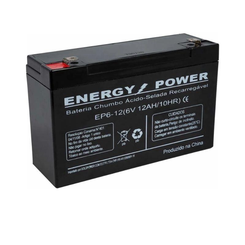 Bateria Selada AGM 6V 12Ah Moto Elétrica, Brinquedos, Controle de Acessos 6STD12 Fortim