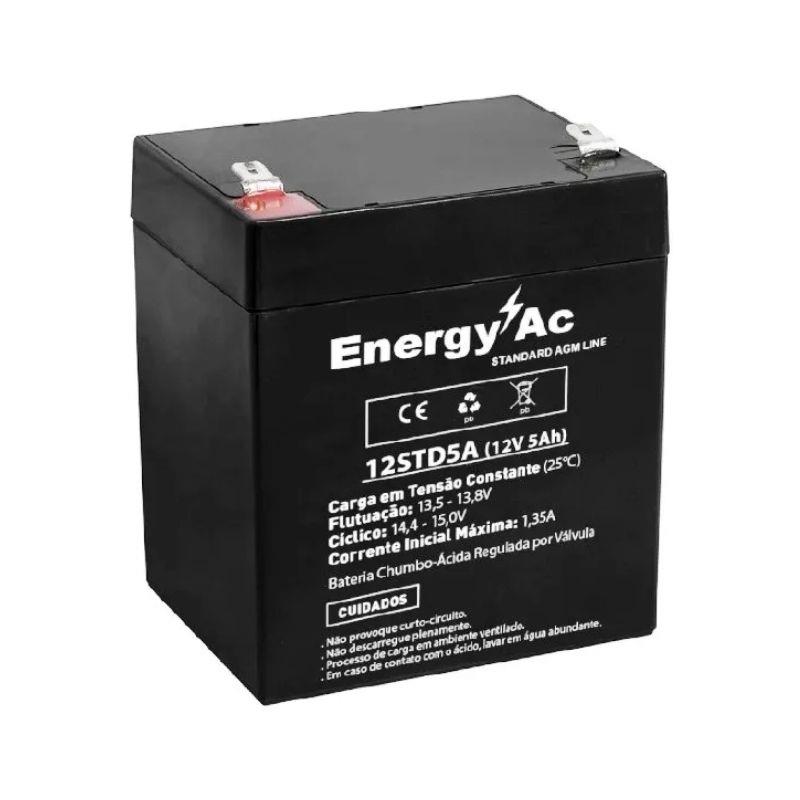 Bateria Selada AGM 12V 5Ah Cerca Elétrica, Alarme, Energia Solar 12STD5A Fortim