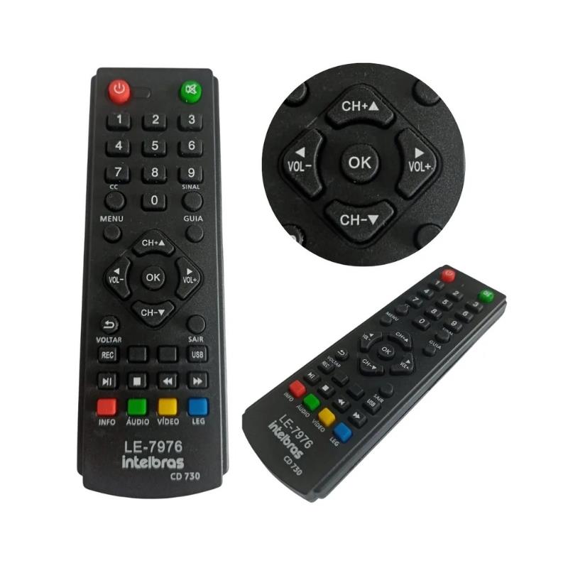 Controle Remoto Conversor Digital Compatível com Intelbras CD730 7976