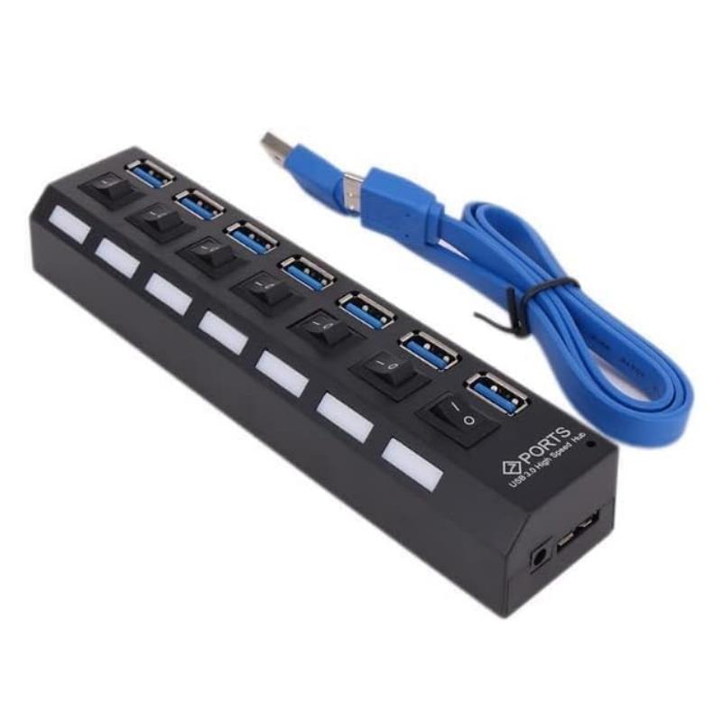 Hub USB 3.0 com 7 Portas e Interruptor 5 Gbps, Cabo de expansão Micro B - 60 cm