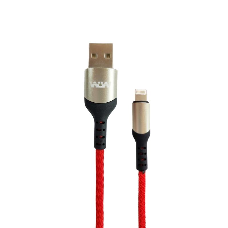 Cabo USB A x Lightning 1m - Vermelho