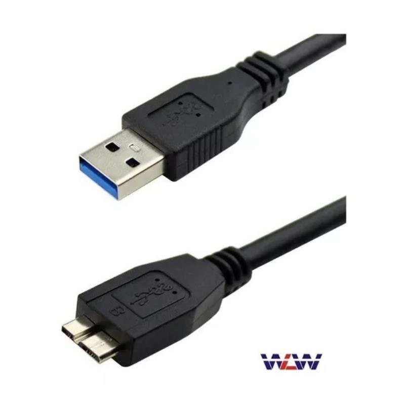 Cabo HD Externo USB 3.0 Macho x Micro USB B 50cm - Preto