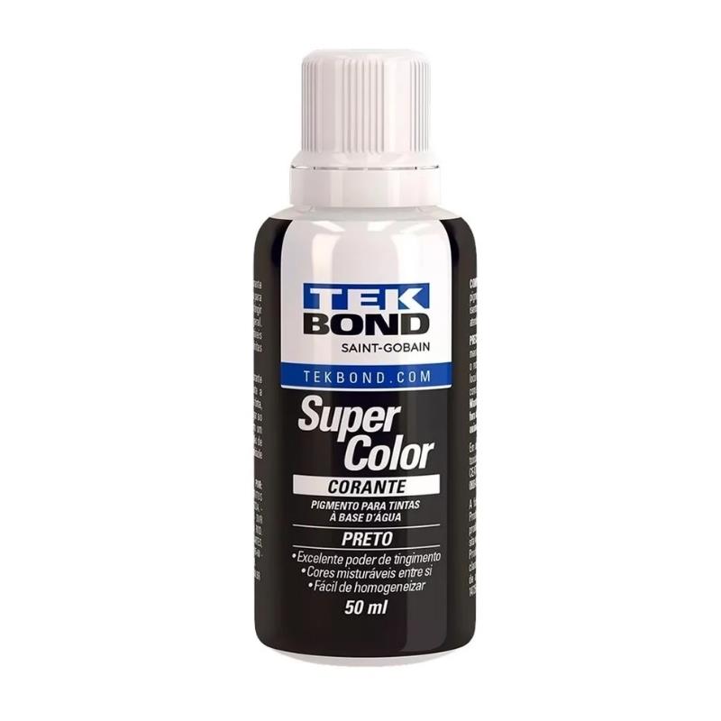 Corante Líquido Super Color TekBond 50ml - Preto
