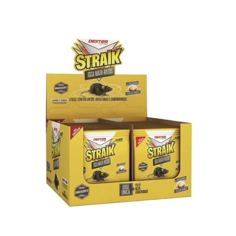 Caixa Raticida Isca Mata Ratos Straik 25g - 40 Unidades