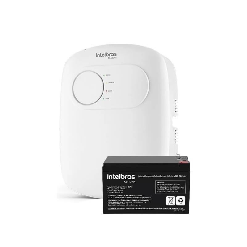 Fonte de Alimentação Ininterrupta AC DC 12V 2A FA 1220S Intelbras com Bateria