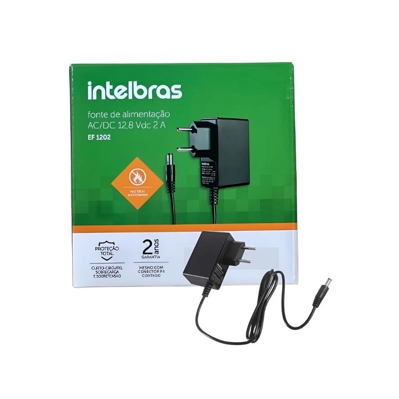 Fonte Carregador AC DC 12V 2A EF 1202 Intelbras Conector P4