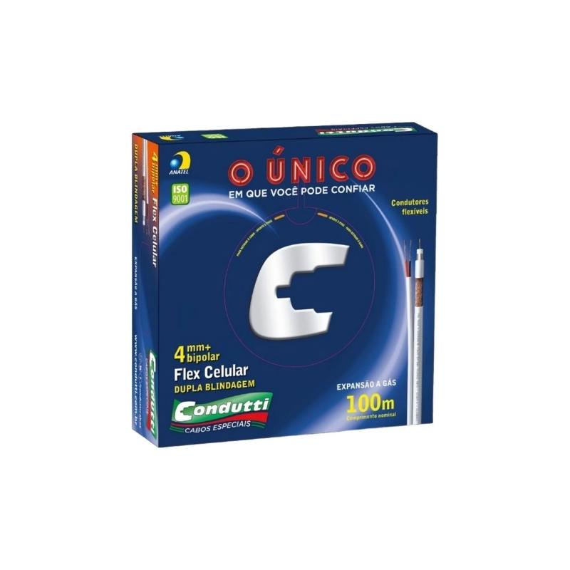 Cabo Bipolar Coaxial 4mm² com Dupla Blindagem Condutti 100m