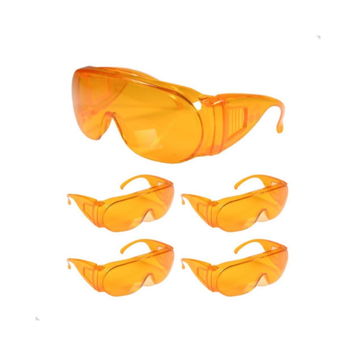 5 óculos Proteção Escuridão Total Luz Azul Lente Laranja - UN / 5