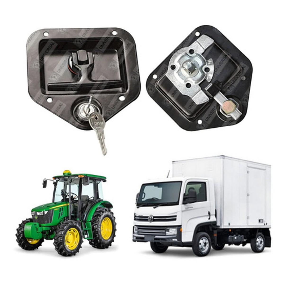 Kit 2 Maçanetas Puxador Externo Agrícola Baú Uso Geral Preta