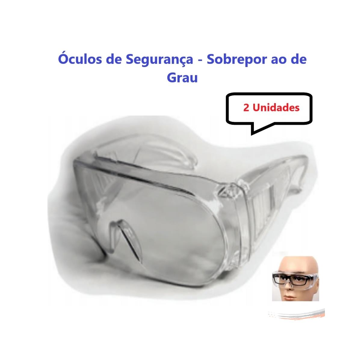 Kit 2 óculos Proteção Epi Sobrepor Incolor Médico Saúde Ca - UN / 2