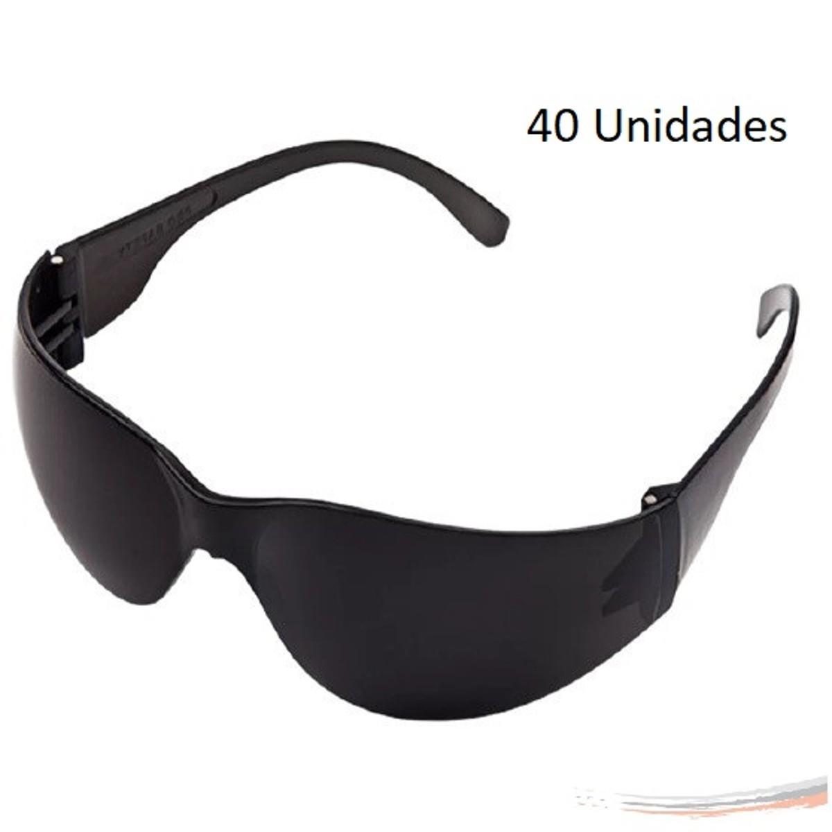 Kit 40 óculos Proteção Segurança Epi Croma Fumê Promoção - UN / 40