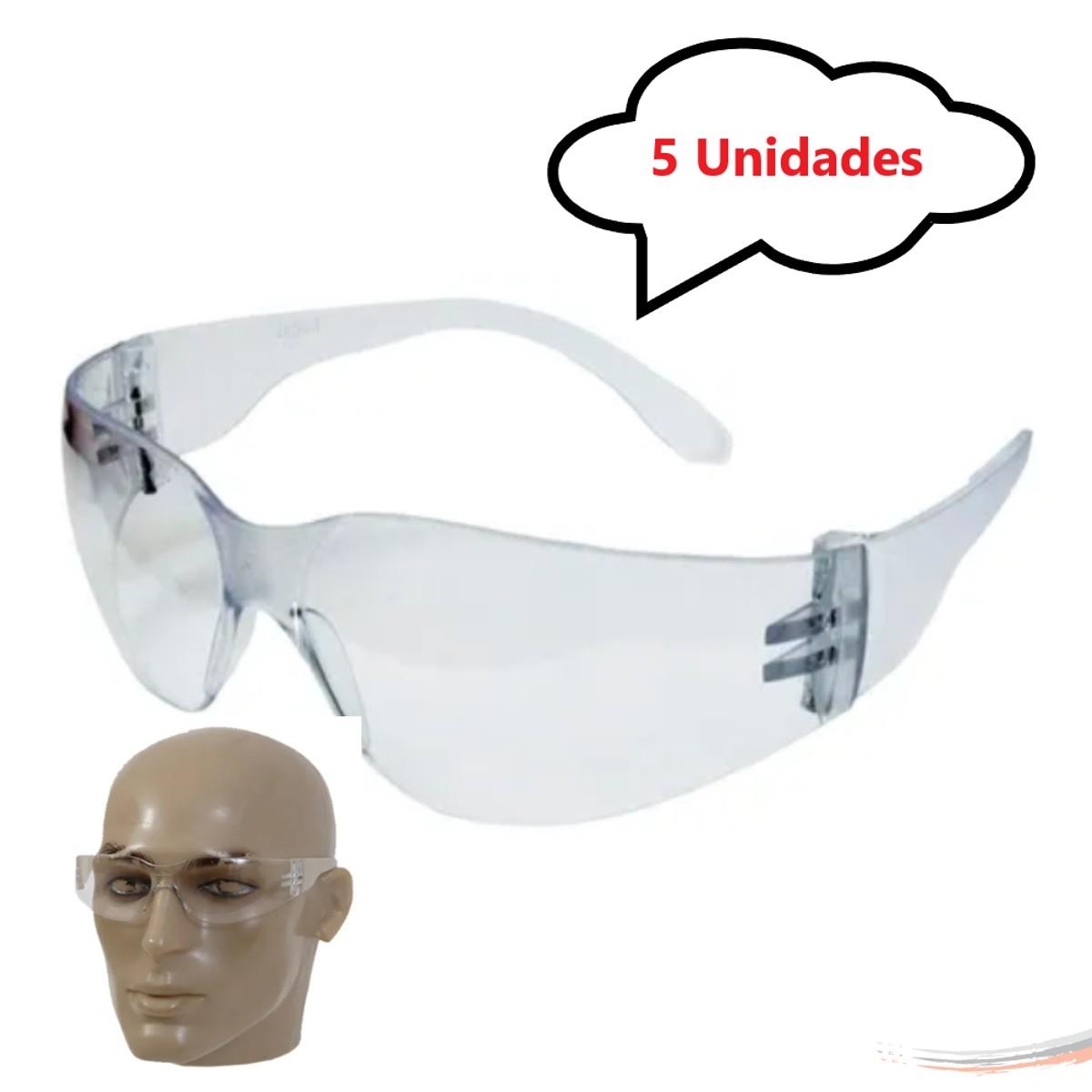 Kit 5 óculos Proteção Antiembaçante Incolor Premium Promoção - UN / 5