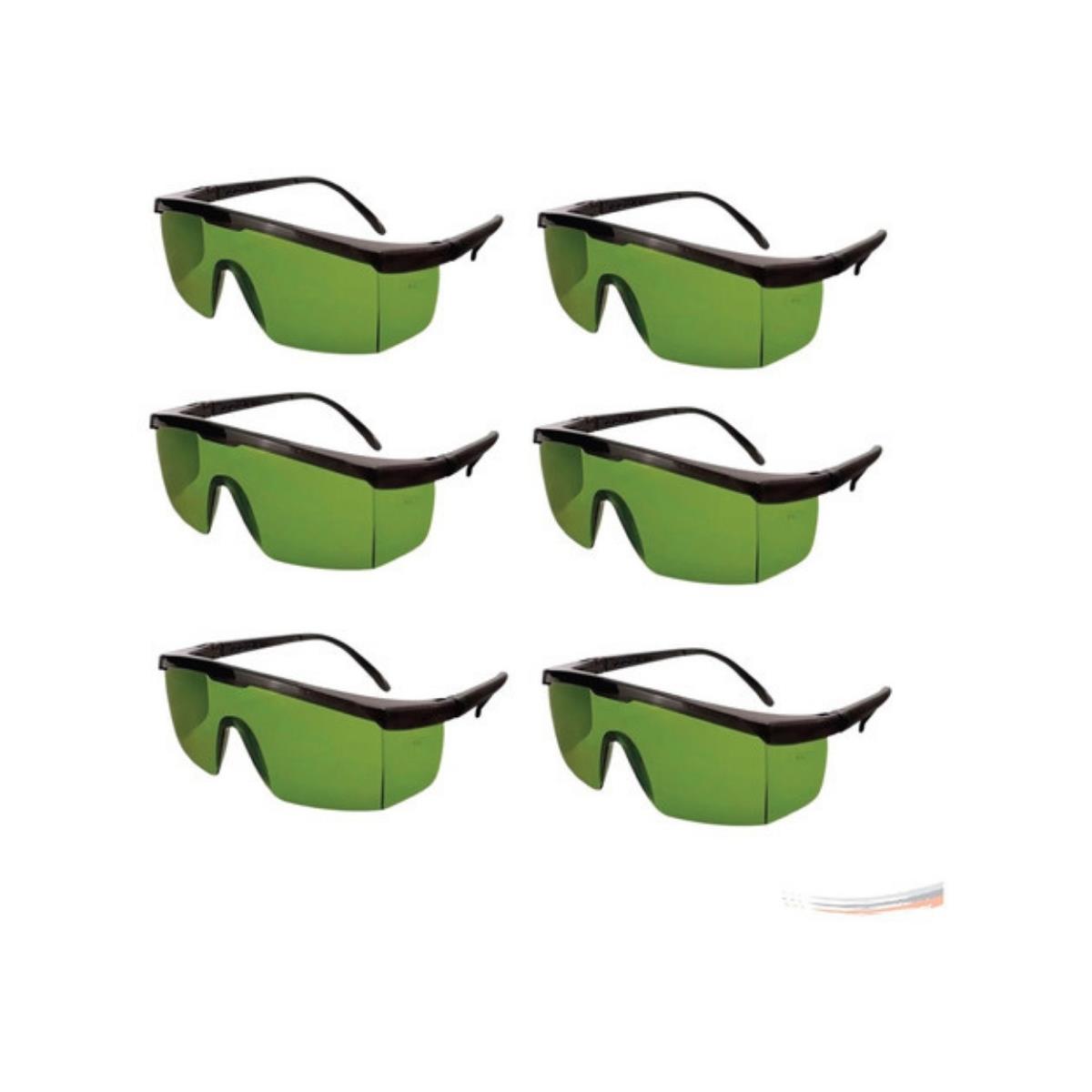 Kit 6 óculos De Proteção Lazer Luz Pulsada Epi Verde Jaguar