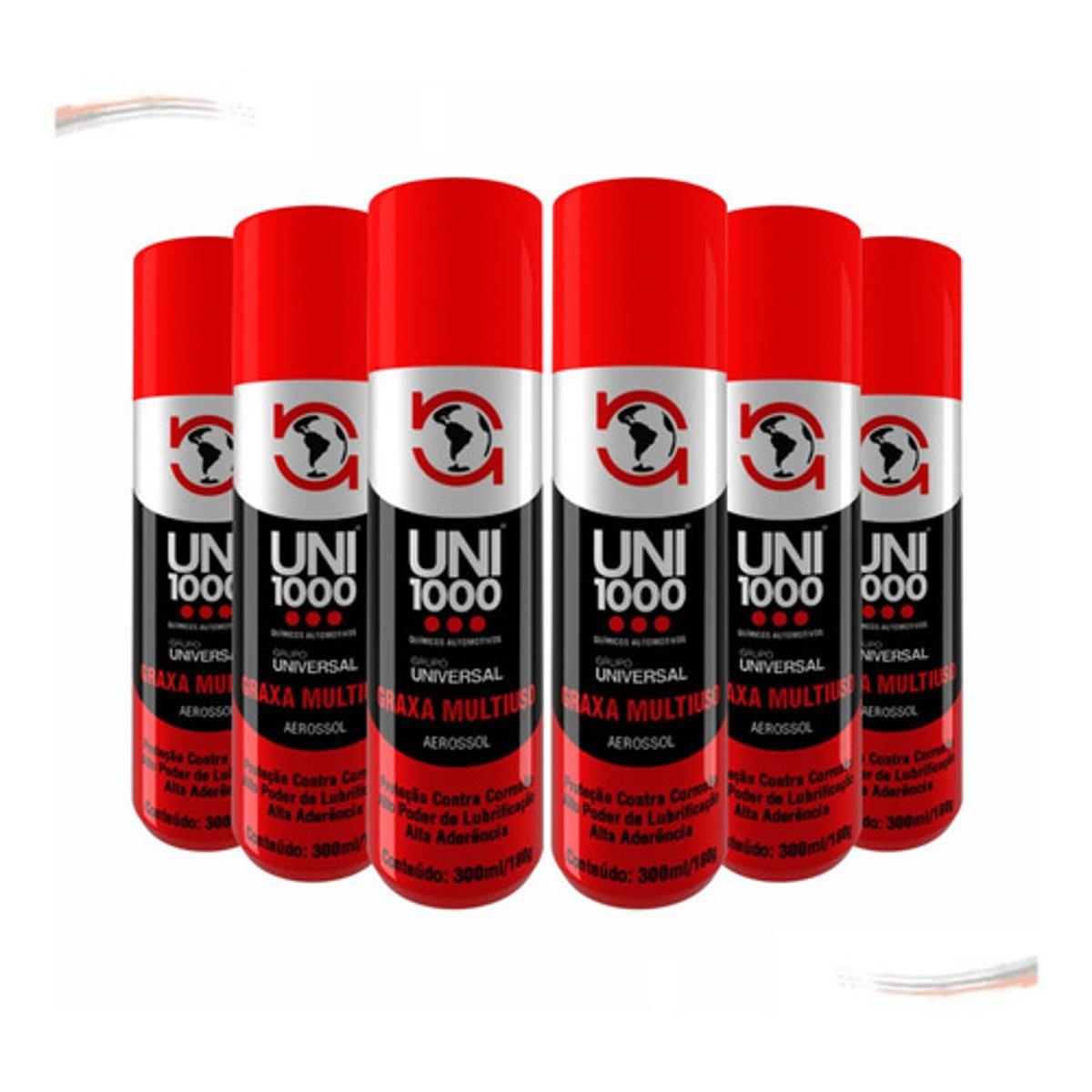 Kit 6 Graxa Spray Lubrificante Multiuso Alta Aderência