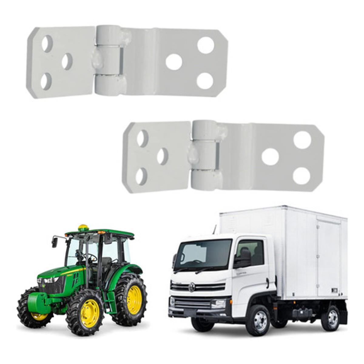 Par 2 Dobradiças Porta Linha Agrícola Baú Cabine Uso Geral - UN / 2