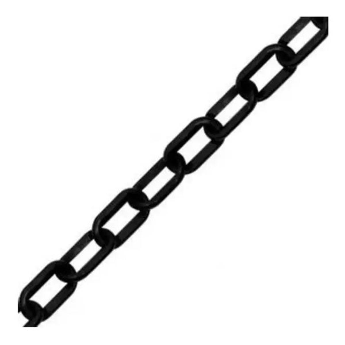 Corrente Plástica Pedestal Elo Pequeno Preta 10m Plastcor Cor Preto